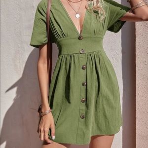 Button Front A-line Dress